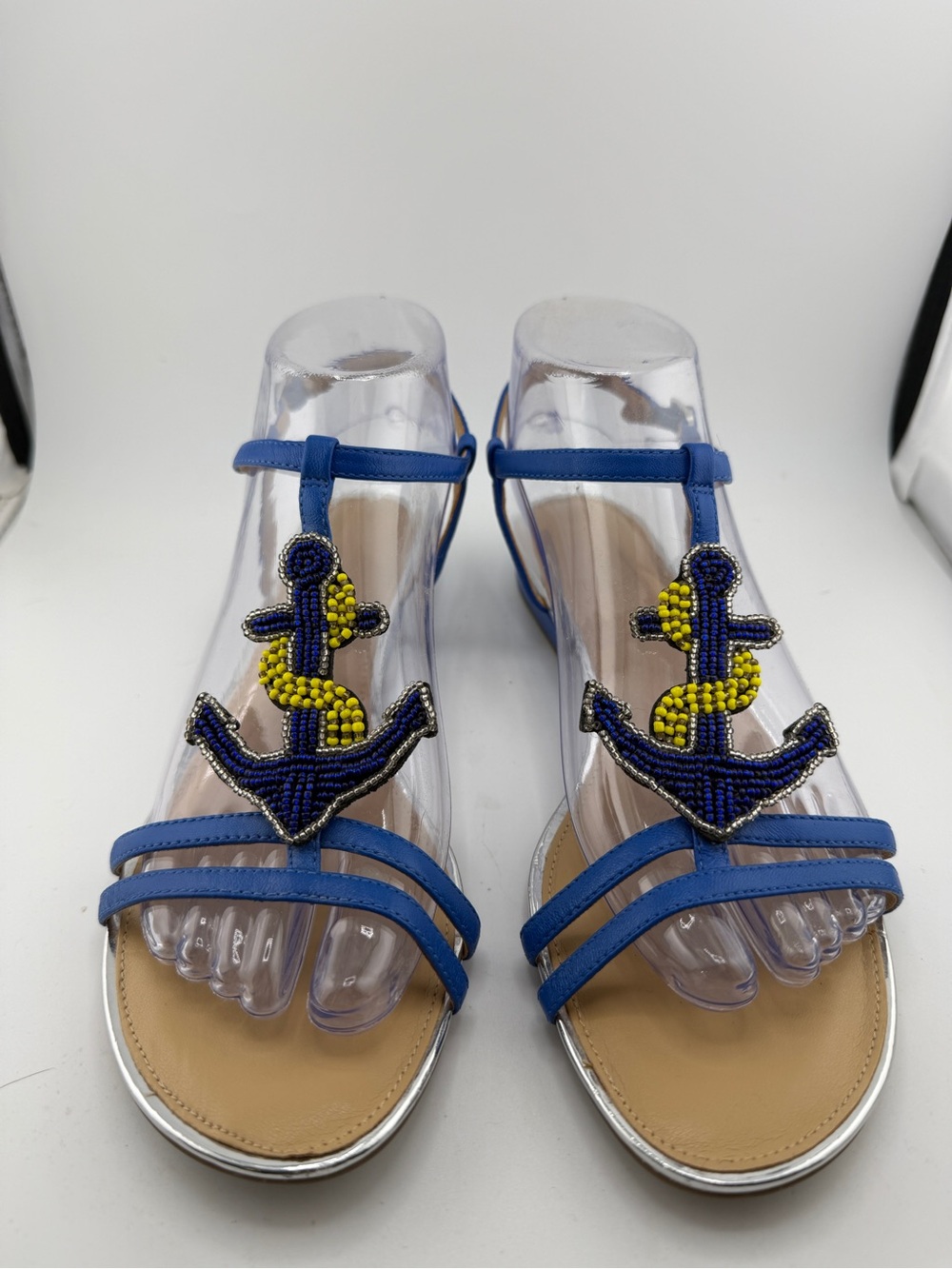 Talbots Anchor Beaded T-Strap Sandals 7.5 - Picture 2 of 9